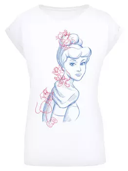 Футболка F4NT4STIC Cinderella Mouse Zeichnung, белый