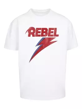 Футболка F4NT4STIC David Bowie Rock Music Band Distressed Rebel, белый
