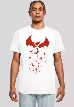 Футболка F4NT4STIC "DC Comics Batman Arkham Knight Bats X Drip", принт, белый
