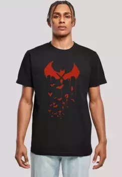 Футболка F4NT4STIC "DC Comics Batman Arkham Knight Bats X Drip", принт, черный