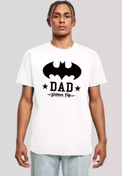 Футболка F4NT4STIC "DC Comics Batman Bat Dad с длинными рукавами", принт, белый