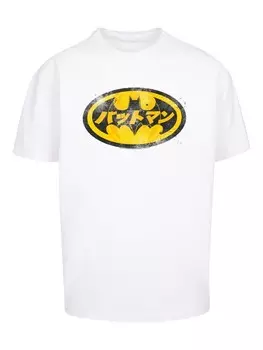 Футболка F4NT4STIC DC Comics Batman Japanese Logo Yellow, белый