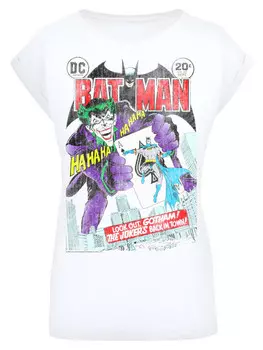 Футболка F4NT4STIC DC Comics Batman Joker Playing Card Cover, белый