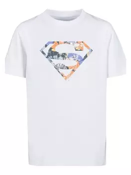 Футболка F4NT4STIC DC Comics Superman Floral Logo Superheld, белый