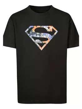Футболка F4NT4STIC DC Comics Superman Floral Logo Superheld, черный