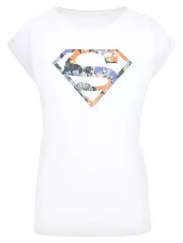 Футболка F4NT4STIC DC Comics Superman Floral Logo Superheld, белый
