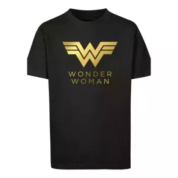 Футболка F4NT4STIC «DC Comics Wonder Woman 84 Golden Logo», унисекс для детей, товары премиум-класса, для мальчиков, для девочек, с принтом, черный