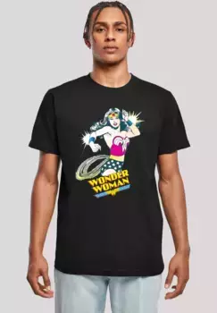 Футболка F4NT4STIC "DC Comics Wonder Woman Vintage Lasso", принт, черный