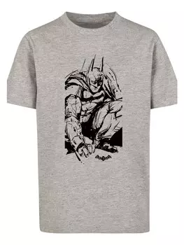 Футболка F4NT4STIC DC Comis Superhelden Batman Arkham Knight Sketch, пестрый серый