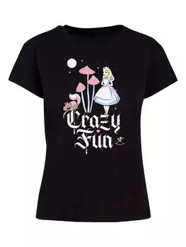 Футболка F4Nt4Stic DISNEY ALICE IM WUNDERLAND CRAZY FUN, черный