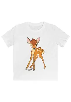 Футболка F4NT4STIC Disney Bambi Classic Premium Film Movie TV Comic Fan Merch, белый