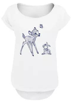 Футболка F4NT4STIC Disney Bambi Schmetterling, белый