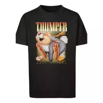 Футболка F4NT4STIC «Disney Bambi Thumper», унисекс для детей, товары премиум-класса, для мальчиков, для девочек, с принтом, черный