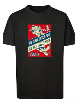 Футболка F4NT4STIC Disney Die Drei Kleinen Schweinchen, черный