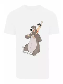 Футболка F4NT4STIC Disney Dschungelbuch Mogli und Balu, белый