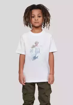Футболка F4NT4STIC "Disney Frozen 2 Elsa Nokk Water Spirit Horse", унисекс для детей, товары премиум-класса, для мальчиков, для девочек, с принтом, белый