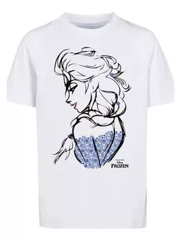 Футболка F4NT4STIC Disney Frozen Elsa Sketch Mono, белый