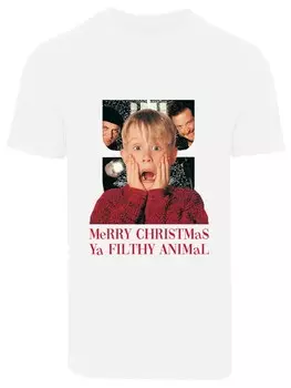Футболка F4Nt4Stic Disney Home Alone Merry Christmas Ya Filthy, белый