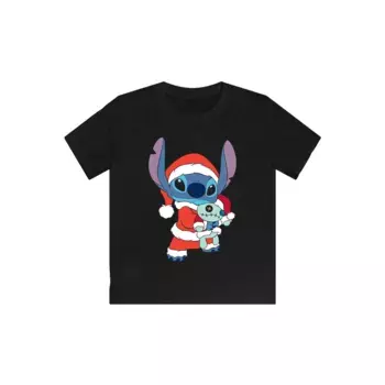 Футболка F4NT4STIC «Disney Lilo and Stitch Christmas», унисекс для детей, товары премиум-класса, для мальчиков, для девочек, с принтом, черный