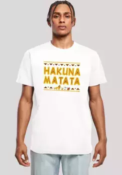 Футболка F4NT4STIC "Disney Lion King Hakuna Matata", мужская, премиум-мерч, стандартного кроя, базовая, с принтом, белый