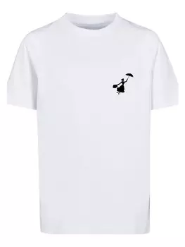 Футболка F4NT4STIC Disney Mary Poppins Flying Silhouette, белый