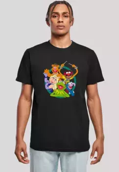 Футболка F4NT4STIC "Disney Muppets Group Circle", мужская, премиум-мерч, стандартного кроя, базовая, с принтом, черный