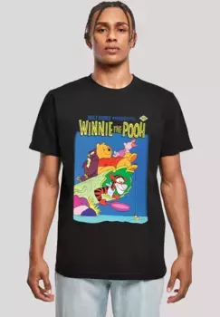 Футболка F4NT4STIC "Disney Winnie the Pooh Poster", мужская, премиум-мерч, стандартного кроя, базовая модель, с принтом, черный