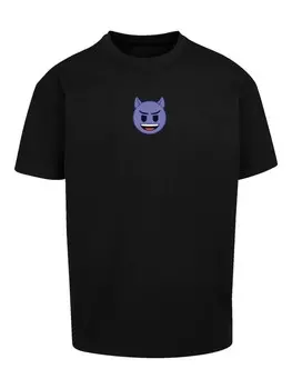 Футболка F4NT4STIC emoji couture evil smiling purple face, черный