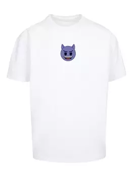 Футболка F4NT4STIC emoji couture evil smiling purple face, белый