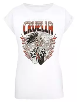 Футболка F4NT4STIC Extended Shoulder T-Shirt Disney Villians Cruella, белый