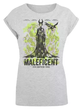 Футболка F4NT4STIC Extended Shoulder T-Shirt Disney Villians Maleficent Mayem Tour, пятнистый серый