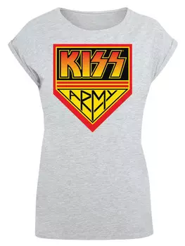 Футболка F4NT4STIC Extended Shoulder T-Shirt Kiss Army Logo, пятнистый серый