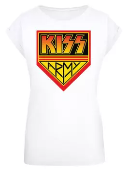 Футболка F4NT4STIC Extended Shoulder T-Shirt Kiss Army Logo, белый