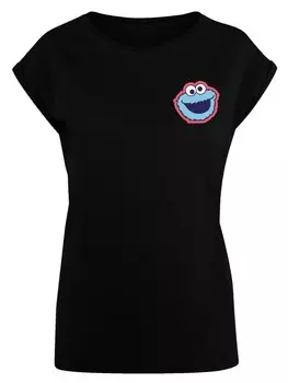 Футболка F4NT4STIC Extended Shoulder T-Shirt Sesamstrae Cookie Monster Smile, черный