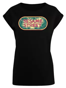 Футболка F4NT4STIC Extended Shoulder T-Shirt Sesamstrae Jungle Logo, черный