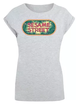 Футболка F4NT4STIC Extended Shoulder T-Shirt Sesamstrae Jungle Logo, пятнистый серый