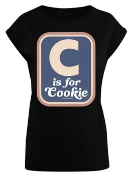 Футболка F4NT4STIC Extended Shoulder T-Shirt Sesamstrae C is for Cookie, черный