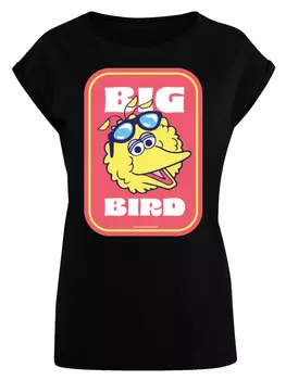 Футболка F4NT4STIC Extended Shoulder T-Shirt Sesamstrae Bilbo Big Bird Sticker, черный