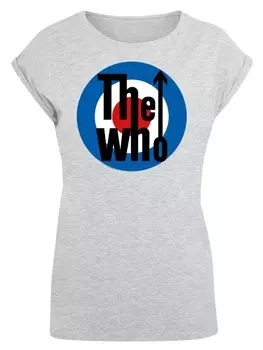 Футболка F4NT4STIC Extended Shoulder T-Shirt The Who Target Classic, пятнистый серый