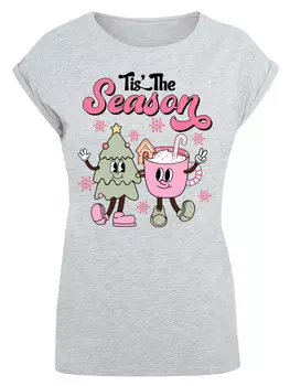 Футболка F4NT4STIC Extended Shoulder T-Shirt Tis The Season Tree Cocoa, пятнистый серый