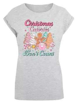 Футболка F4NT4STIC Extended Shoulder T-Shirt Weihnachten Dont Count Candy, пятнистый серый
