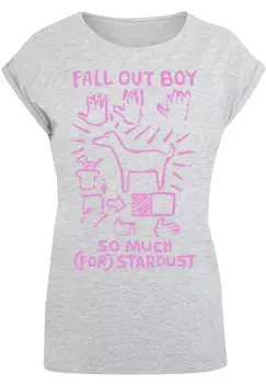 Футболка F4NT4STIC Fall Out Boy Pink Dog So Much Stardust, цвет grau meliert