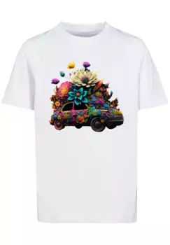 Футболка F4NT4STIC "Flowers Car Unisex Tee", принт, белый