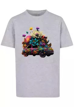 Футболка F4NT4STIC "Flowers Car Unisex Tee", принт, серый