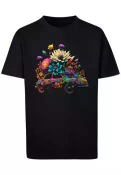 Футболка F4NT4STIC "Flowers Car Unisex Tee", принт, черный