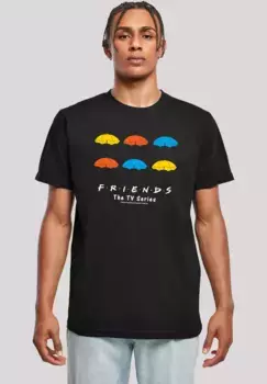 Футболка F4NT4STIC "FRIENDS Colorful Umbrellas", мужская, товары премиум-класса, стандартного кроя, базовая модель, с принтом, черный