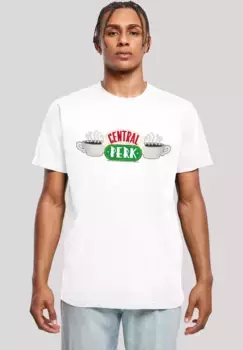 Футболка F4NT4STIC "FRIENDS TV Series Central Perk BLK", принт, белый