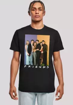 Футболка F4NT4STIC "FRIENDS TV Series Group Photo", мужская, премиум-мерч, стандартного кроя, базовая, с принтом, черный