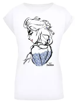 Футболка F4NT4STIC Frozen Elsa Sketch Mono, белый