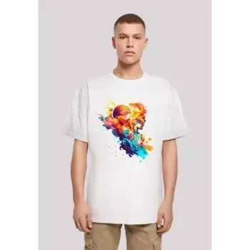 Футболка F4NT4STIC "Футболка Basketball Sport Player OVERSIZE", принт, белый